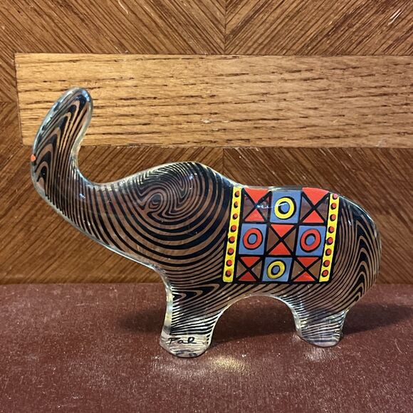 Vintage Abraham Palatnik Op-Art Lucite Elephant Figurine Sculpture Brazil MCM - Picture 1 of 12